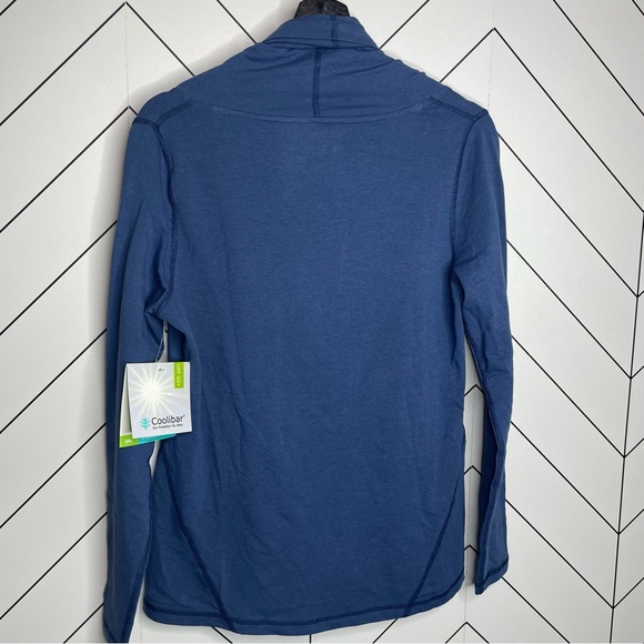 Coolibar | Cowl Neck Long Sleeve Pullover Sun Protection Top Blue Size Small NWT - Picture 6 of 9